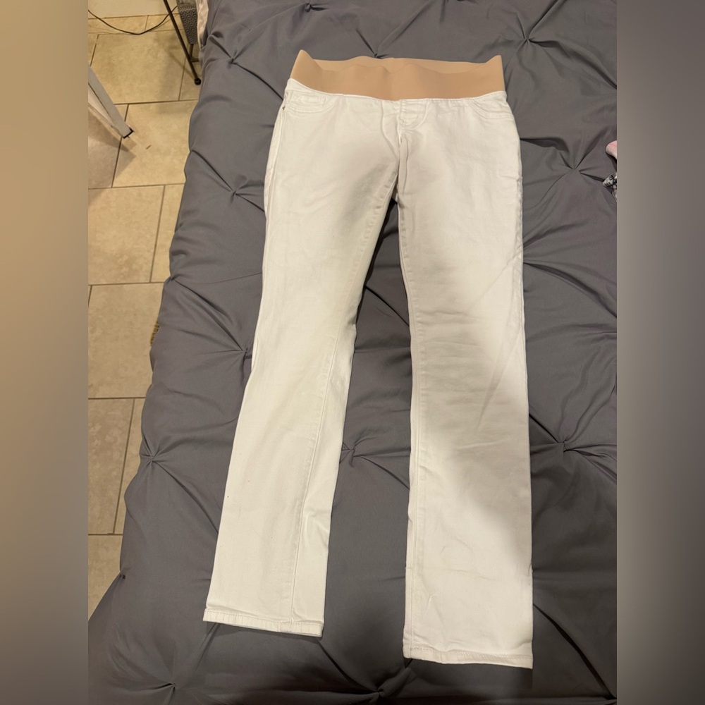 Old Navy Maternity White Straight-Leg Pants